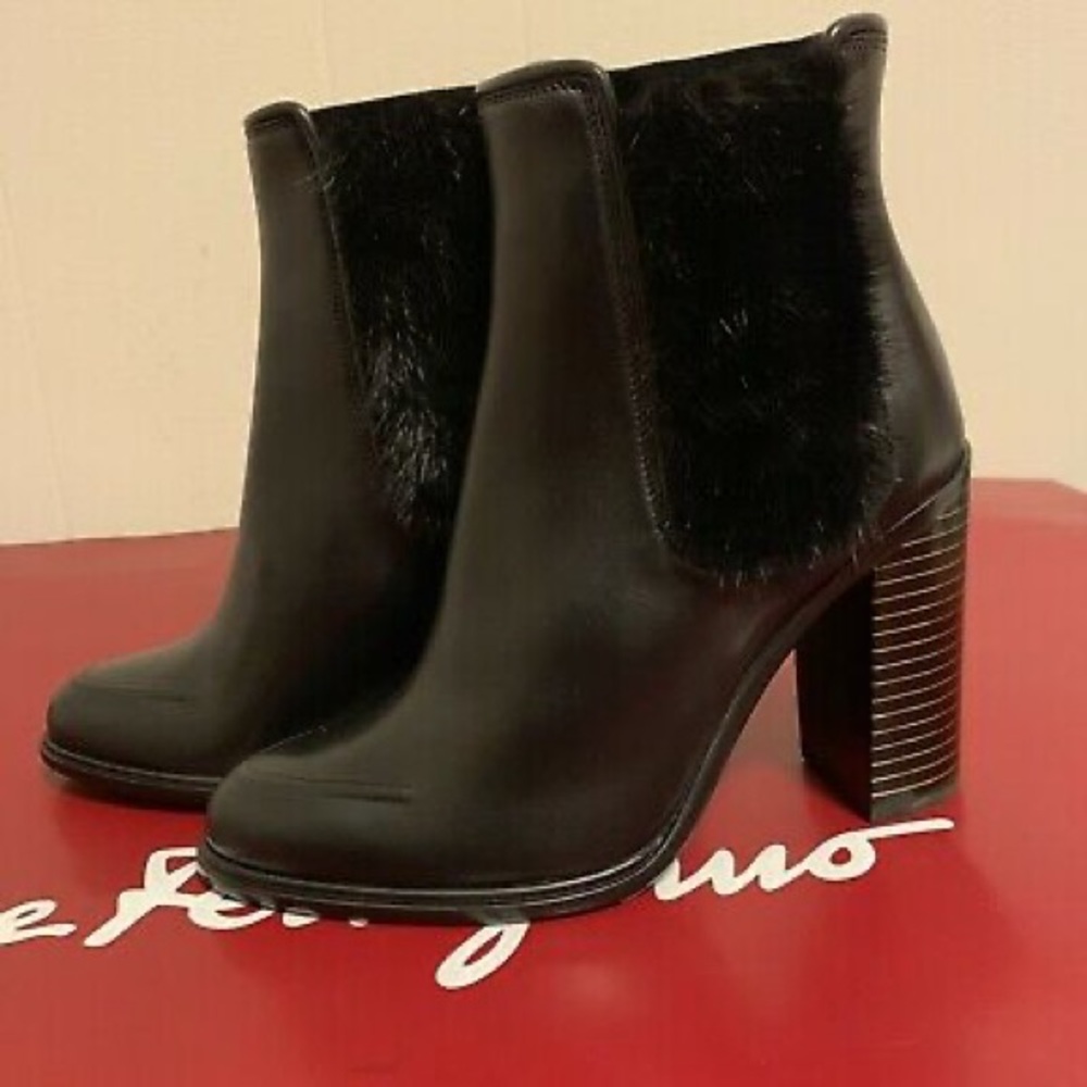 In Box Ferragamo Fabian Mink Boots 6.5
